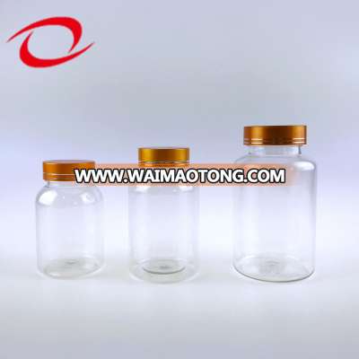 130ml/170ml/280ml PET Pharmaceutical Plastic Pill Capsule Storeage Bottle with Golden Cap